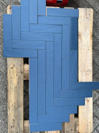 Handvorm tegels blauw 1,08 m2